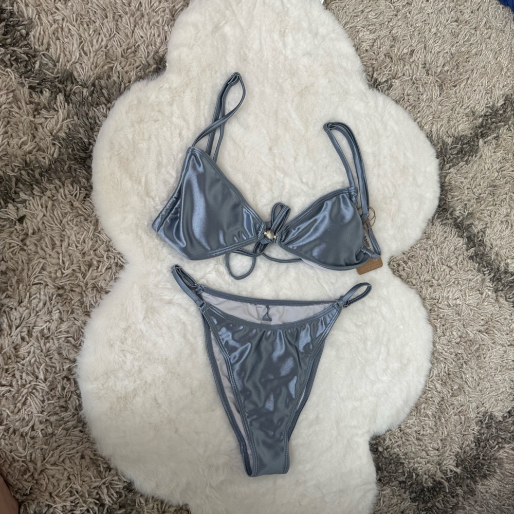 Samiol Shimmering Gray Bikini Set S B10